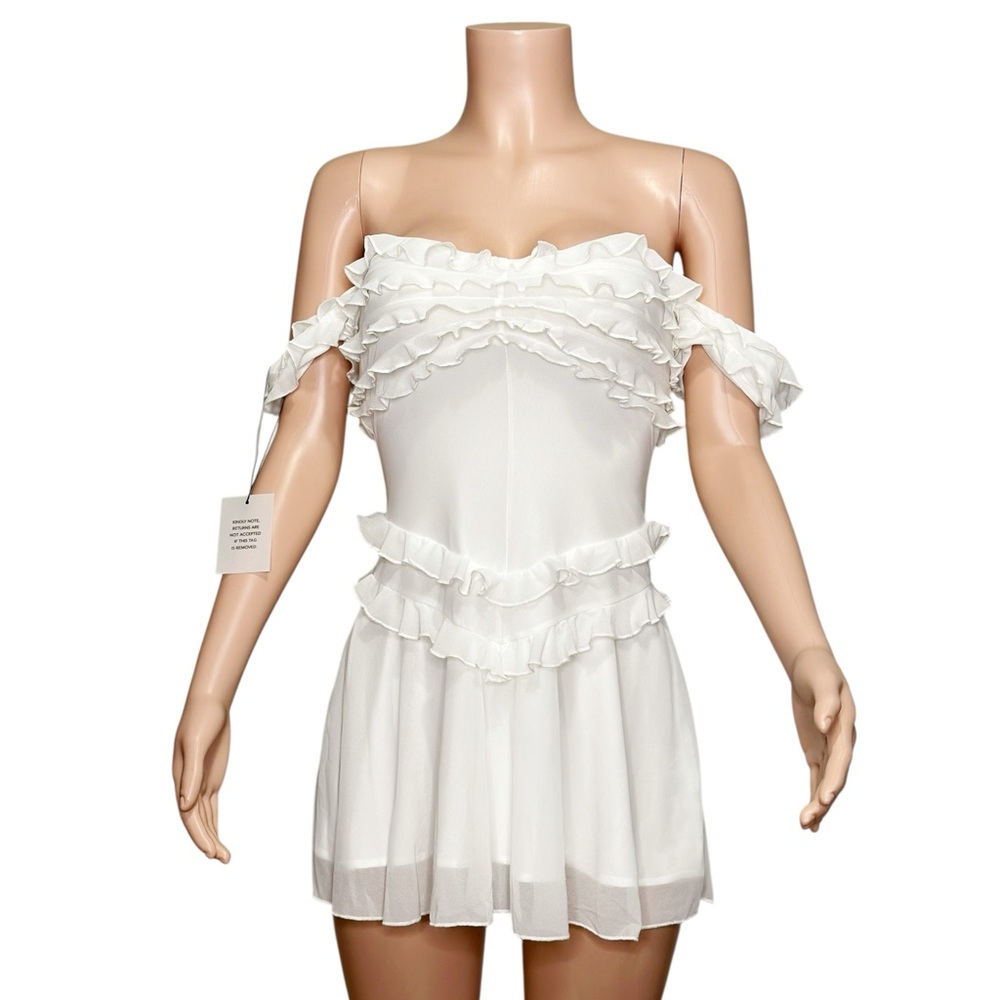 MAJORELLE White Ruffle Mini Dress - Picture 7 of 12